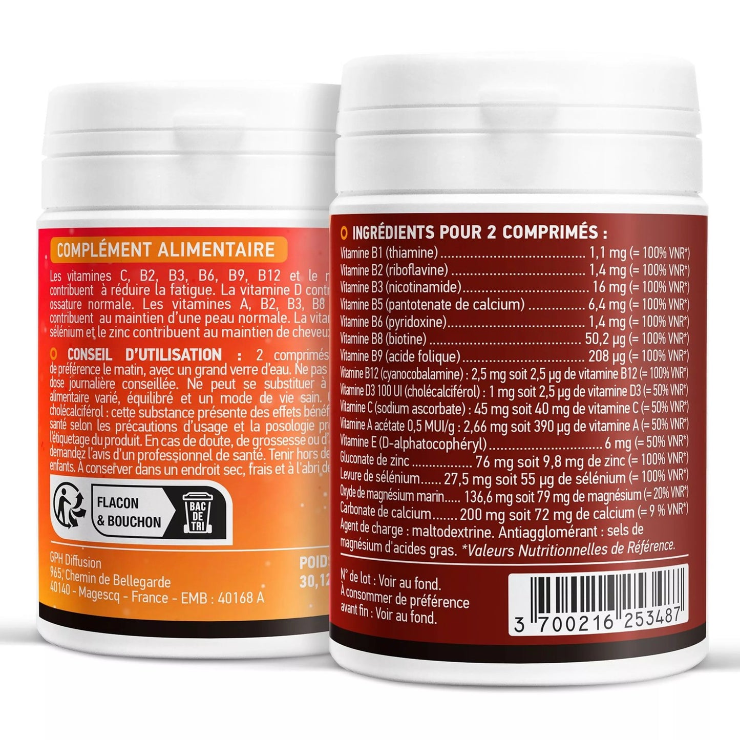 Multi Vitamines et Minéraux - 60 comprimés