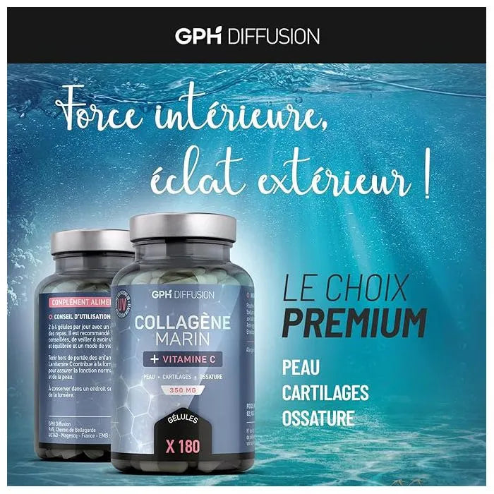 Collagène marin + Vitamine C - 180 gélules