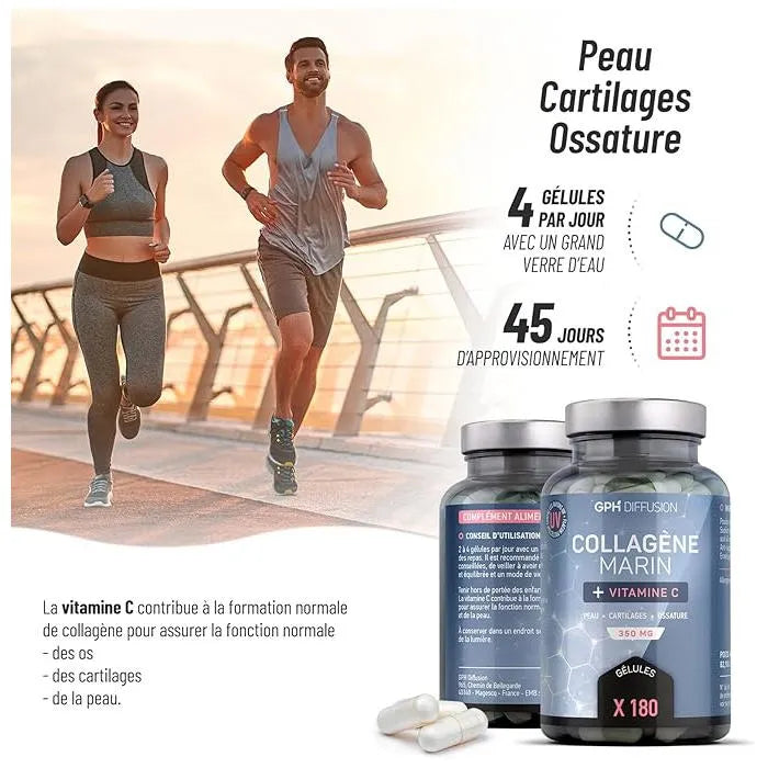 Collagène marin + Vitamine C - 180 gélules