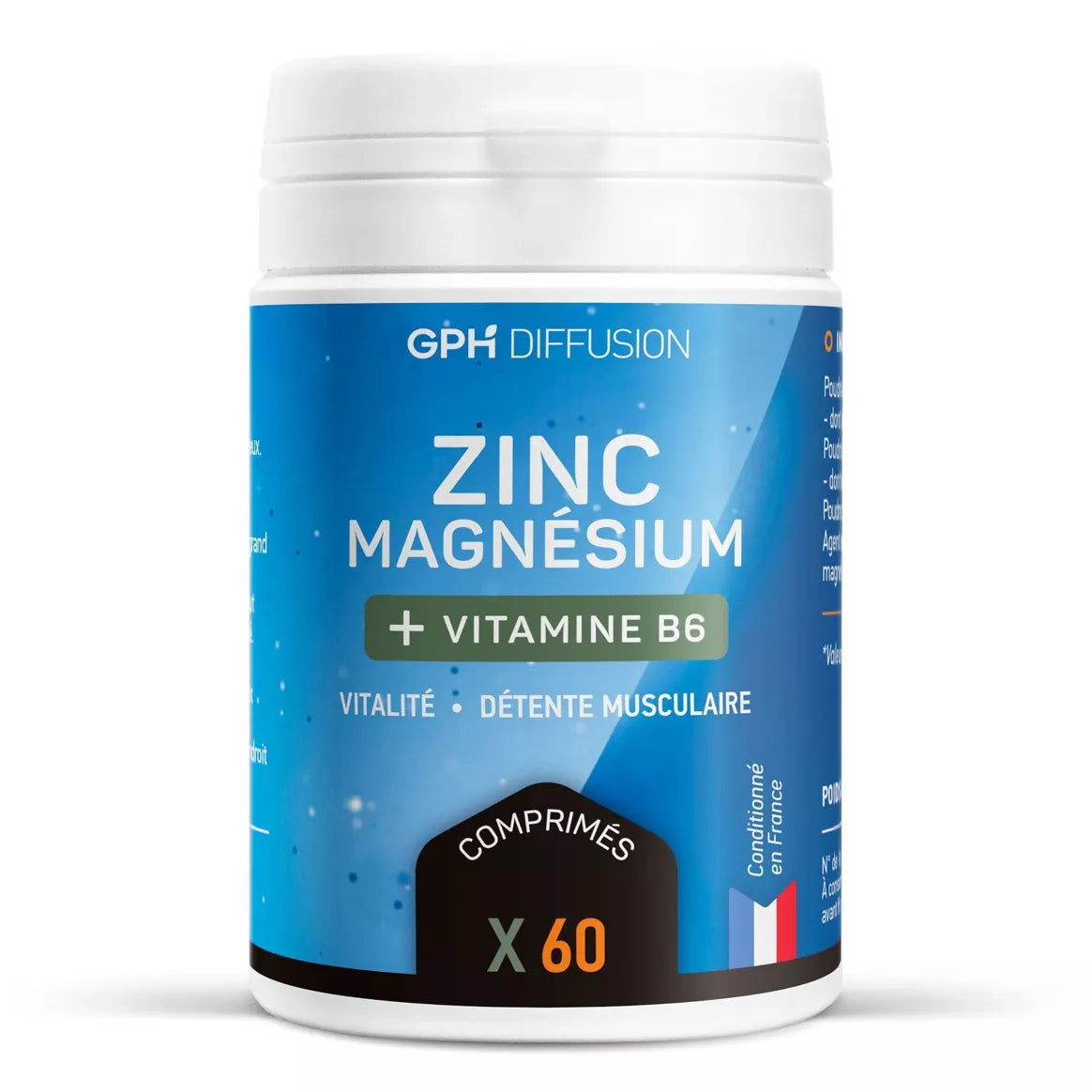 Magnésium, Zinc, Vitamine B6 - 60 comprimés