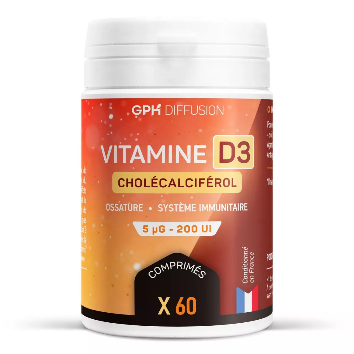 Vitamine D3 - 5 µg - 60 comprimés