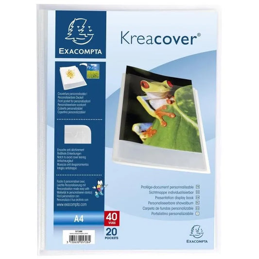 Porte-vues Personnalisable - EXACOMPTA - 40 Vues - PP - A4 - 24*32 cm