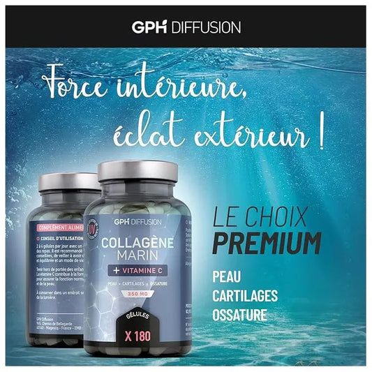 Collagène marin + Vitamine C - 180 gélules