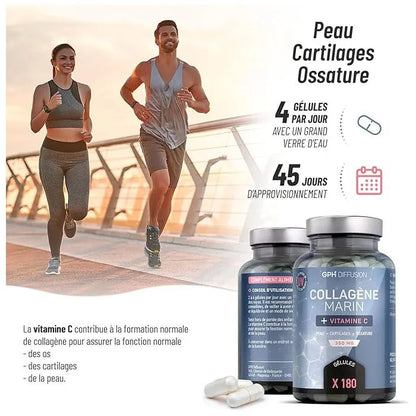 Collagène marin + Vitamine C - 180 gélules